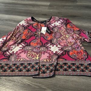 Maggie Barnes Pink and Black Paisley Blouse